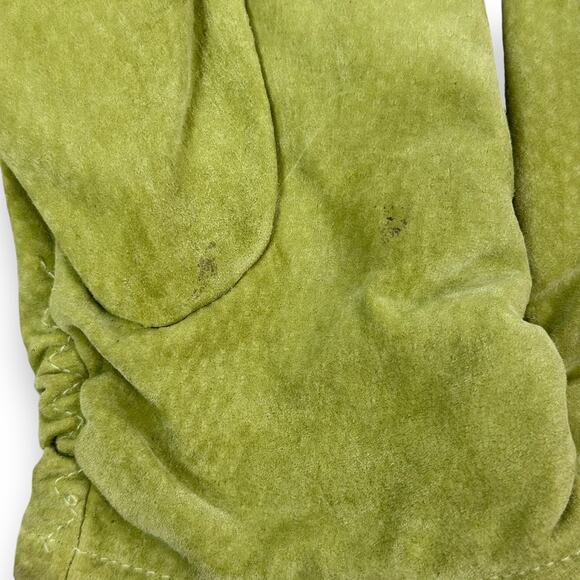 Vintage lime green the Grinch suede leather gloves by COLDWATER CREEK - Picture 6 of 11